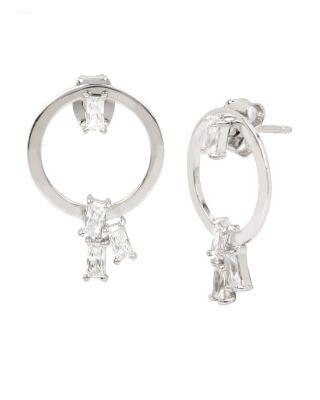Steve Madden Betsey Blue Jazz Front Back Earrings Crystal