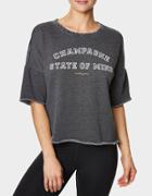Betseyjohnson Champagne State Of Mind Crop Tee Black