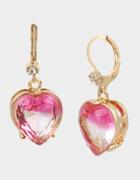 Betseyjohnson Surfmaid Heart Drop Earrings Pink