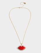 Betseyjohnson Red Hot Pave Lips Pendant Red