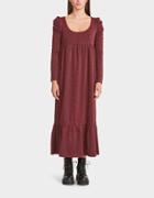 Betseyjohnson Metallic Rib Midi Dress Wine