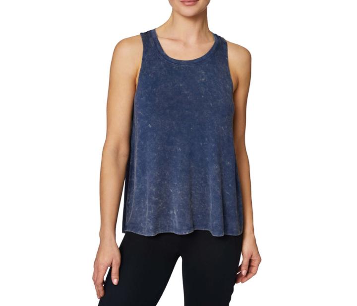 Betseyjohnson Open Back Bleach Washed Tank Indigo