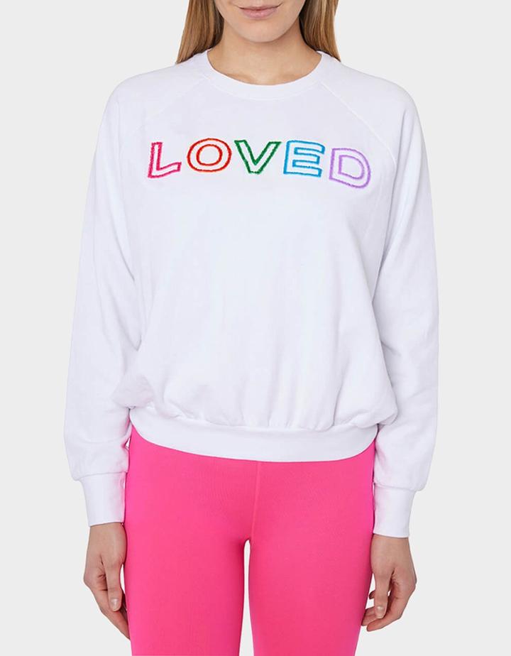 Betseyjohnson Loved Threaded Embroidery Sweatshirt White