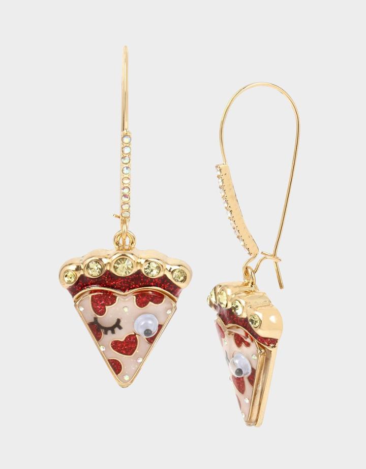 Betseyjohnson Snack Attack Pizza Hook Earrings Multi