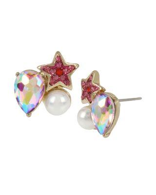Steve Madden Magical Show Cluster Studs Pink