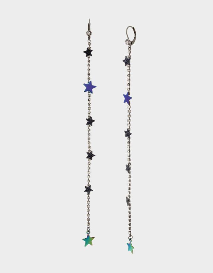 Betseyjohnson Star Power Linear Earrings Crystal