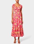 Betseyjohnson Vintage Rose Cotton Voile Maxi Dress Raspberry