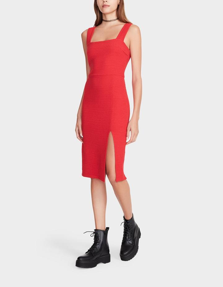 Betseyjohnson Ottoman Rib Sweater Dress Red