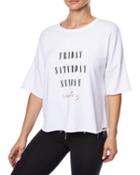 Steve Madden Weekend Repetez Boxy Tee White