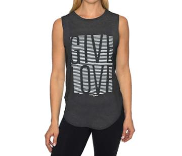 Betseyjohnson Give Love Stripe High Low Muscle Tee Black