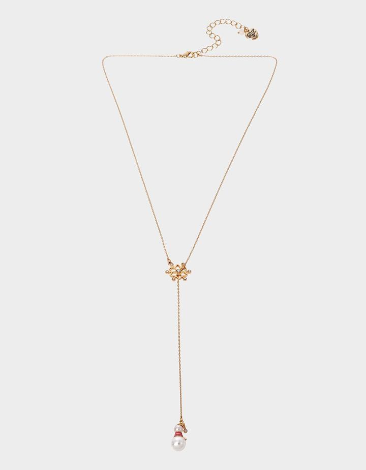 Betseyjohnson Holiday Whimsy Snowflake Y Necklace Ivory