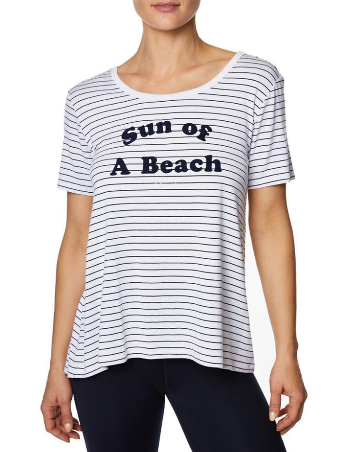 Betseyjohnson Sun Of A Beach Swing Tee White-navy