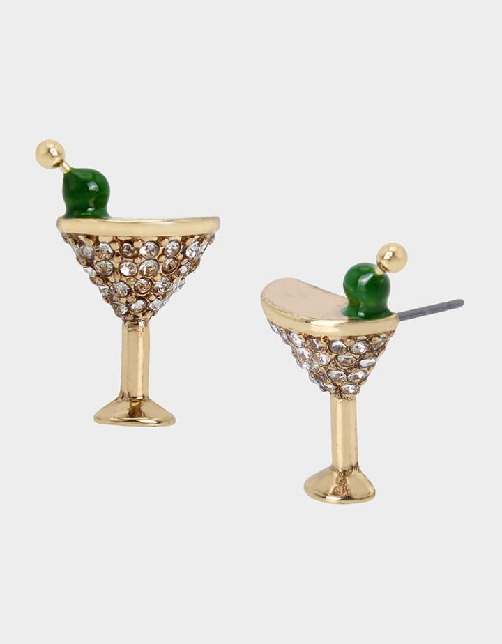 Betseyjohnson Party Animal Martini Studs Pink