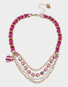 Betseyjohnson Pink Xmas Multi Row Necklace Pink