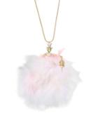 Steve Madden Marie Antoinette Pink Mouse Doll Pendant Necklace Pink Multi