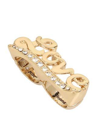 Steve Madden Harlem Shuffle Love Double Ring Crystal