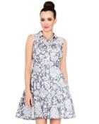 Steve Madden Night And Day Button Front Dress White/navy