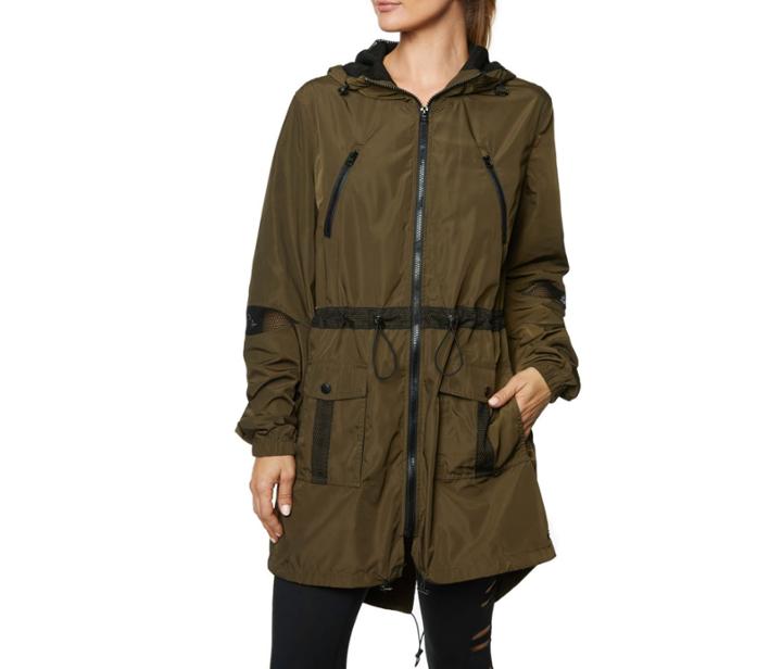 Betseyjohnson Mesh Detail Parka Moss Multi