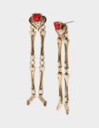 Betseyjohnson Rockin Riches Skeleton Legs Earrings Red