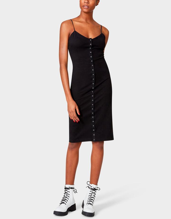 Betseyjohnson Stay True Snap Front Dress Black