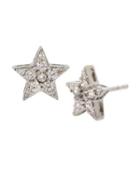Steve Madden Blue Starlet Star Stud Earrings Crystal