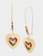 Betseyjohnson Love Is Love Heart Hook Earrings Rainbow Multi