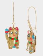 Betseyjohnson Holiday Whimsy Cat Hook Earrings Multi