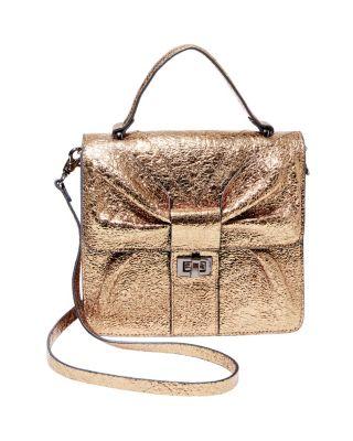 Steve Madden Bowtastic Top Handle Crossbody Gold
