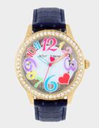 Betseyjohnson Fun Time Clear Face Navy Watch Navy