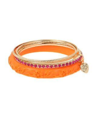 Steve Madden Tropical Punch Orange Bangle Set Multi