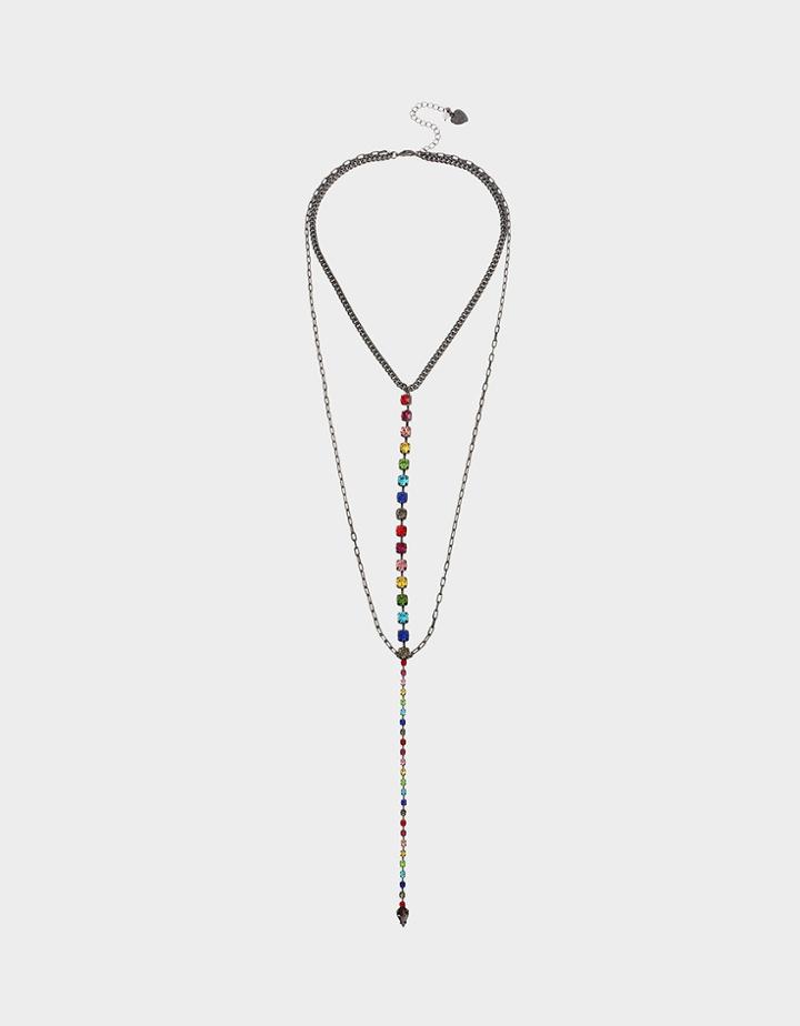 Betseyjohnson Bling Thing Y-necklace Rainbow Multi