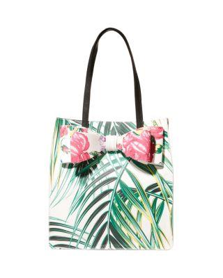Steve Madden Bowriffic Shopper Tote White/green