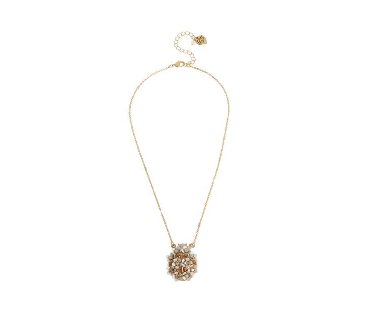 Betseyjohnson Opulent Floral Ladybug Necklace White