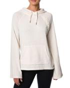 Steve Madden Raglan Lace Up Hoodie Cream Fabric