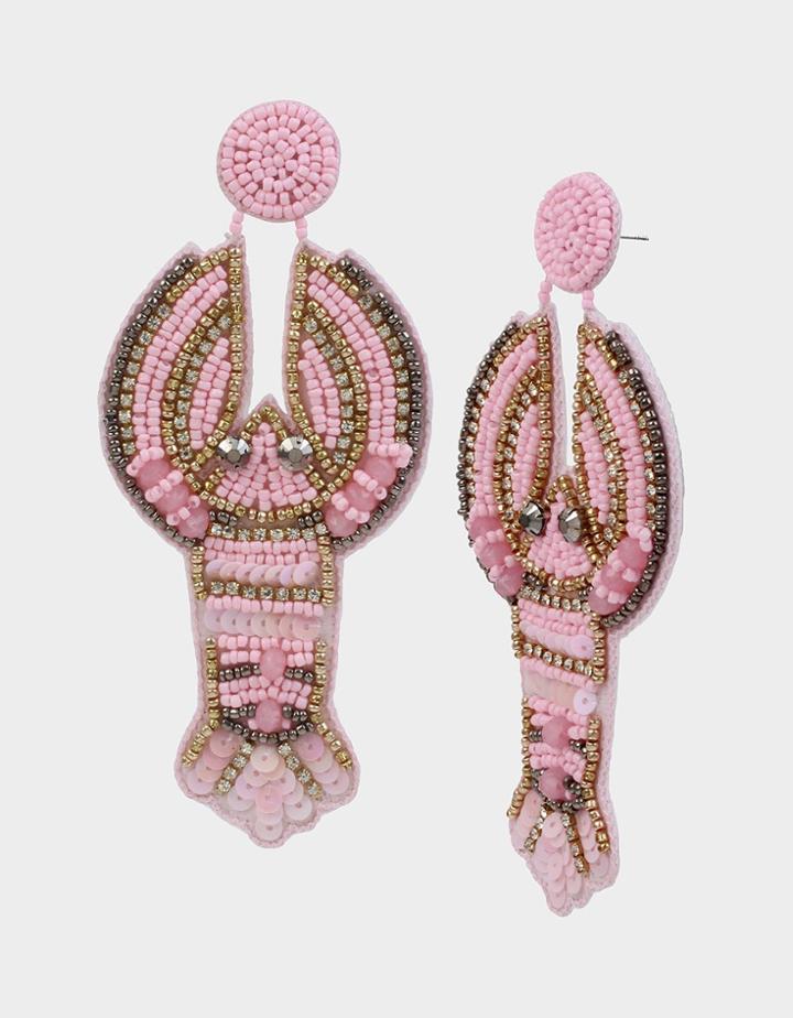Betseyjohnson Surfmaid Lobster Earrings Pink