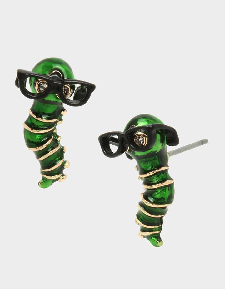 Betseyjohnson Back To School Bookworm Studs Green