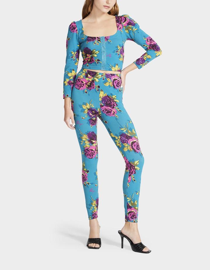 Betseyjohnson Pretty In Punk Vintage Inspired Legging Teal Multi