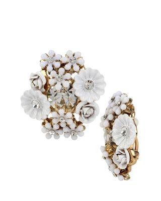 Steve Madden I Dream Of Betsey Cluster Earrings White