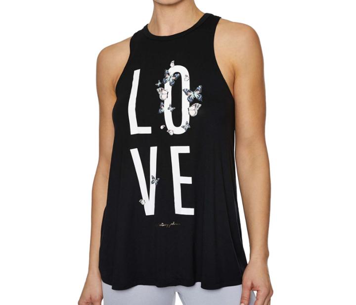 Betseyjohnson Love Butterfly Racerfront Swing Tank Black