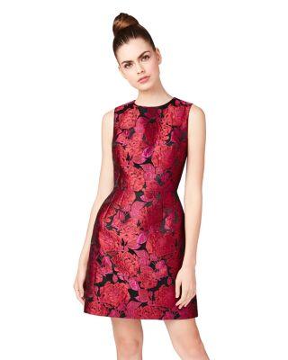 Steve Madden Blooming Brocade Dress Magenta
