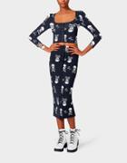 Betseyjohnson Betseys Vintage Inspired Pencil Skirt Black-white
