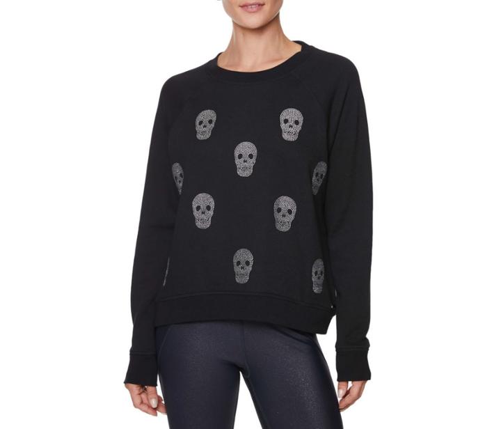 Betseyjohnson Rhinestone Skull Pullover Black