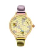 Steve Madden Round And Round Bees Watch Multi
