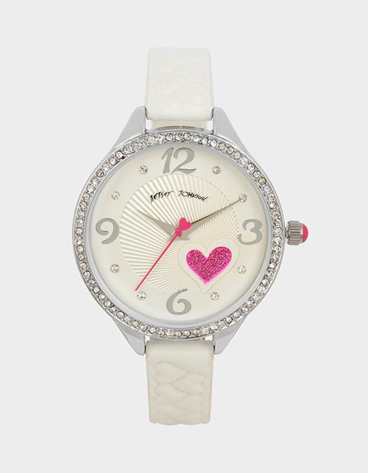 Betseyjohnson Hearts On Hearts Watch White