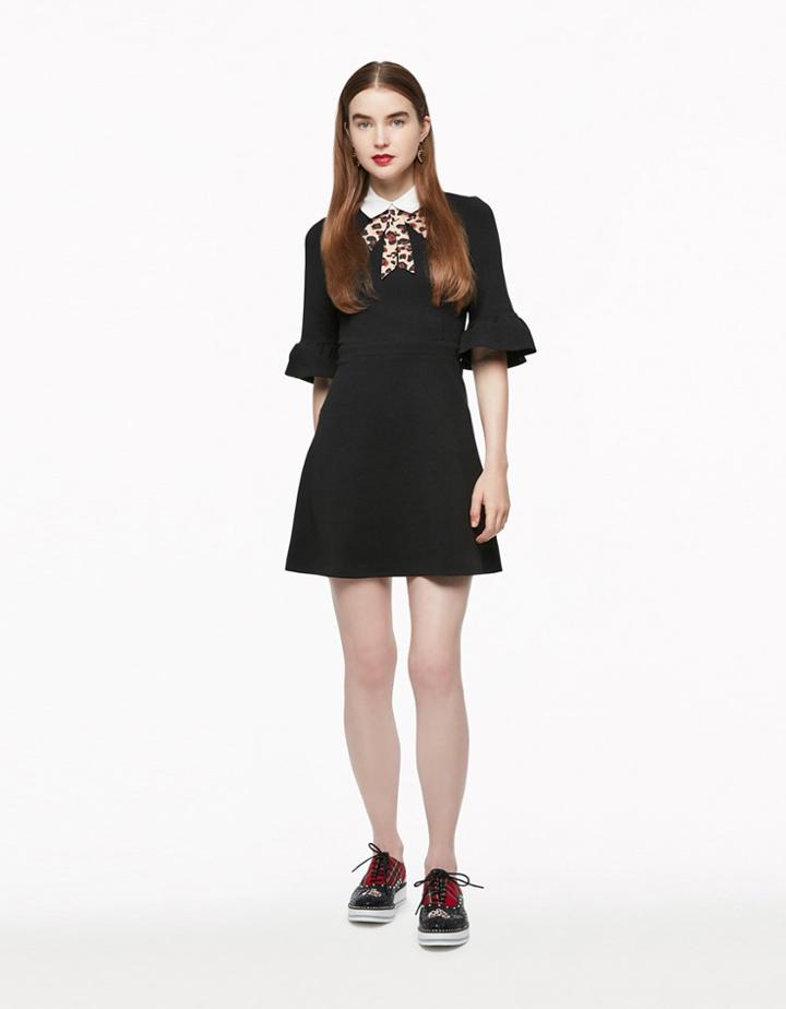 Betseyjohnson Little Bit Of Leopard Tie Dress Black