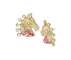 Betseyjohnson Magical Show Horse Button Earrings Pink