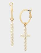 Betseyjohnson Pretty Pearl Cross Earrings Ivory