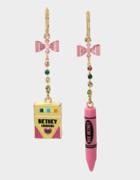 Betseyjohnson Back To School Crayon Earrings Pastel Multi