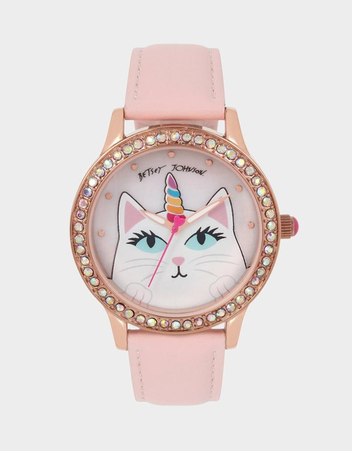Betseyjohnson Unicorn Kitty Watch Rose Gold