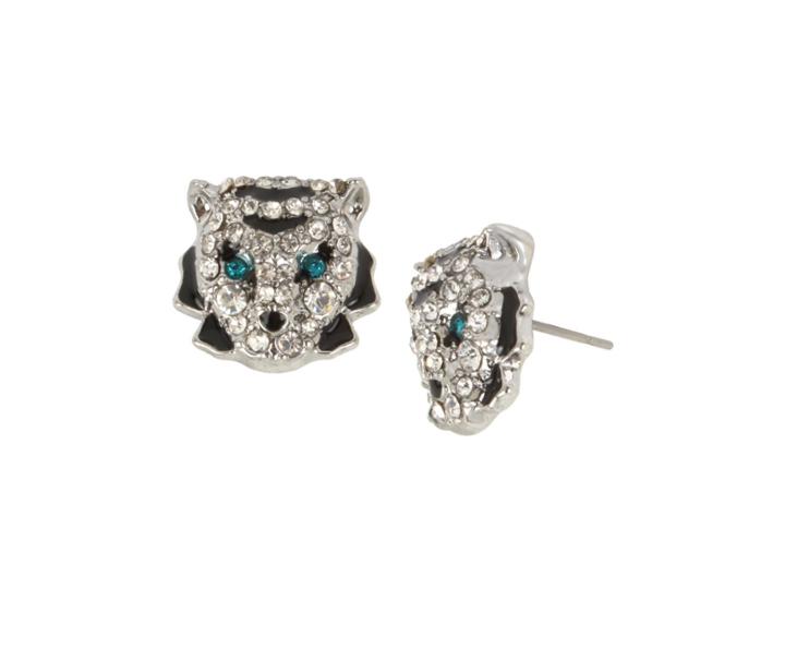 Betseyjohnson Magical Creatures Tiger Studs Crystal